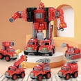 thumbnail image 1 of SPOORYYO Dinosaur Assembly And Deformation Five In One Vehicle Set Excavator Bulldozer Fire Engineering Pullback Toy, 1 of 6