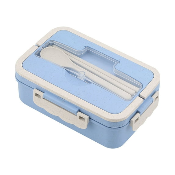 SPOORYYO Double-Layer Bento Box with Divided Design, Microwave-Safe Japanese-Style Lunch Box for Office Workers