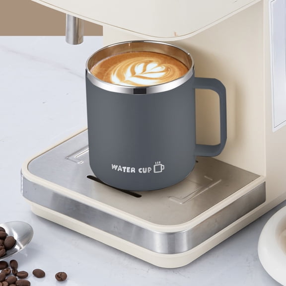 SPOORYYO Double Wall Insulated Vacuum Sealed Leakproof Cup, Push Lid Stainless Steel Coffee Tea Travel Mug, 400ml Office Commuter Thermos