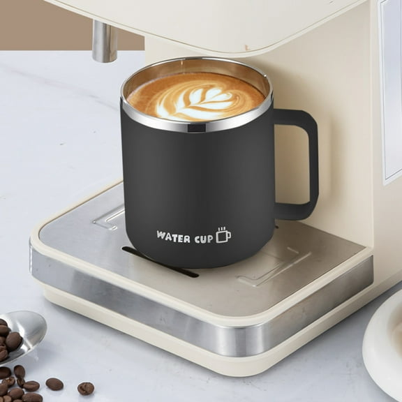 SPOORYYO Double Wall Insulated Vacuum Sealed Leakproof Cup, Push Lid Stainless Steel Coffee Tea Travel Mug, 400ml Office Commuter Thermos