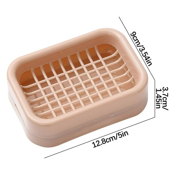 SPOORYYO Dual-Layer Soap Storage Rack with Drainage Tray and Food-Grade Material for Bathroom Use