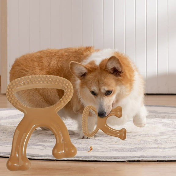 SPOORYYO Durable Beef Bone Chew Toy for Dogs - Safe for All Breeds & Ages, Molar Stick for Dental Health, Interactive Fetch & Gnawing