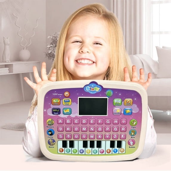 SPOORYYO Educational Tablet Toy for Learning Alphabet Numbers and Math with Music and LED Lights