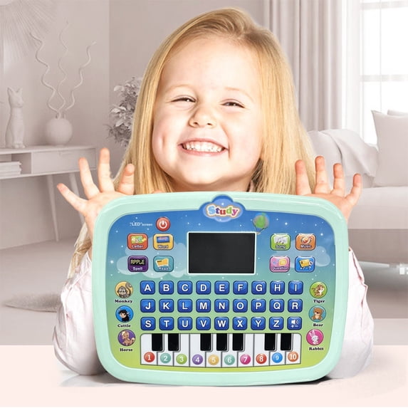SPOORYYO Educational Tablet Toy for Learning Alphabet Numbers and Math with Music and LED Lights