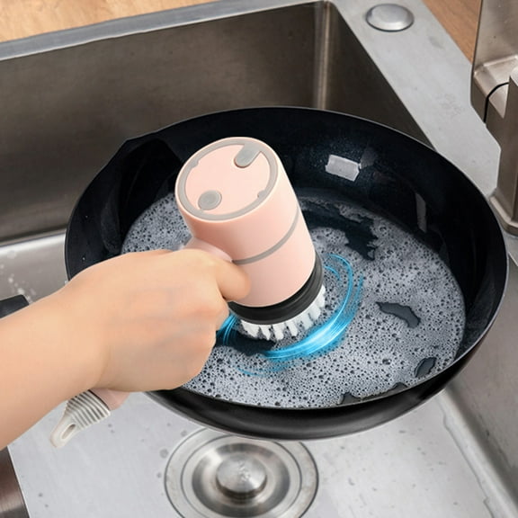 SPOORYYO Electric Rechargeable Grout Cleaning Tool, Includes 4 Brush Heads for Effective Cleaning of Bathroom Walls, Tiles, Floors, and Bathtubs