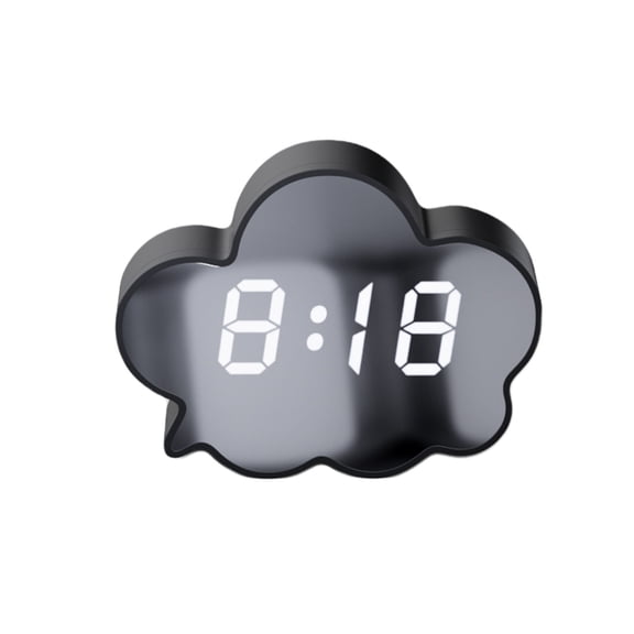 SPOORYYO Electronic Alarm Clock Clouds Shape - HD LED Large Screen, Perfect Digital Alarm Clock Gift for Students and Children
