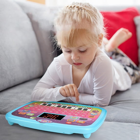 SPOORYYO English Learning Tablet with LED Screen Educational Toy for Early Learning Interactive Q&A Function Piano Keyboard