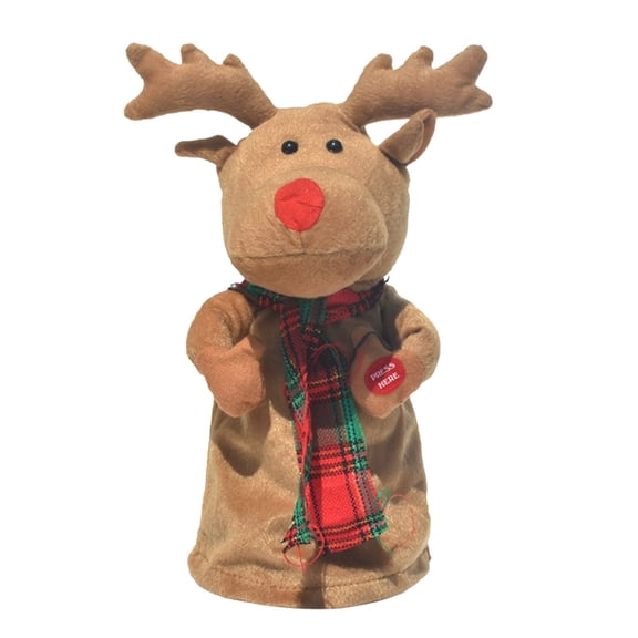 SPOORYYO Exquisite Christmas Music Doll with Rotating Deer Ornament - Enchanting Melodies for Festive Decor and Unique Gift for Holiday Celebrations