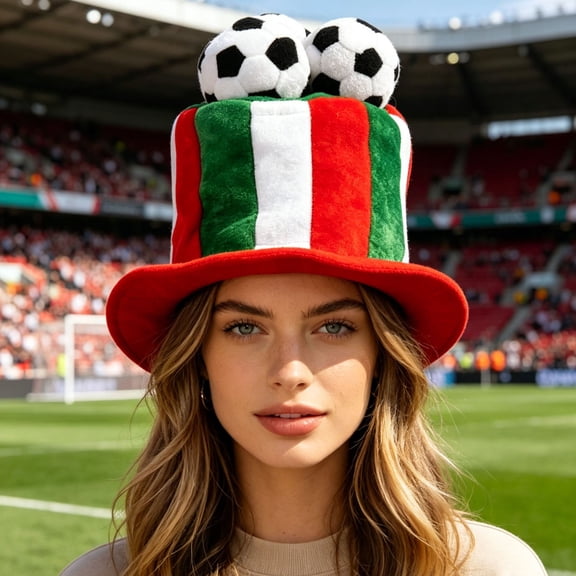 SPOORYYO Eye-Catching Football Party Hat, Whimsical Football Shape Hat for Events, Versatile Accessory for Fans