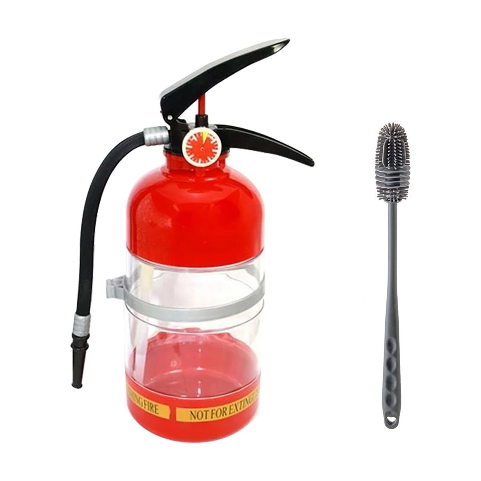 SPOORYYO Fire Extinguisher-Shaped Drink Dispenser - 2L Capacity Acrylic Beverage Server for Whiskey, Beer, Wine, and Cocktails - Novelty Bar Accessory