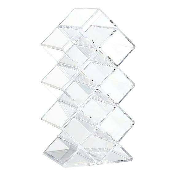 SPOORYYO Fish-Shaped Stackable Lipstick Organizer with 10 Slots - Transparent Acrylic Lip Gloss Display Stand for Cosmetic Storage and Space-Saving Design