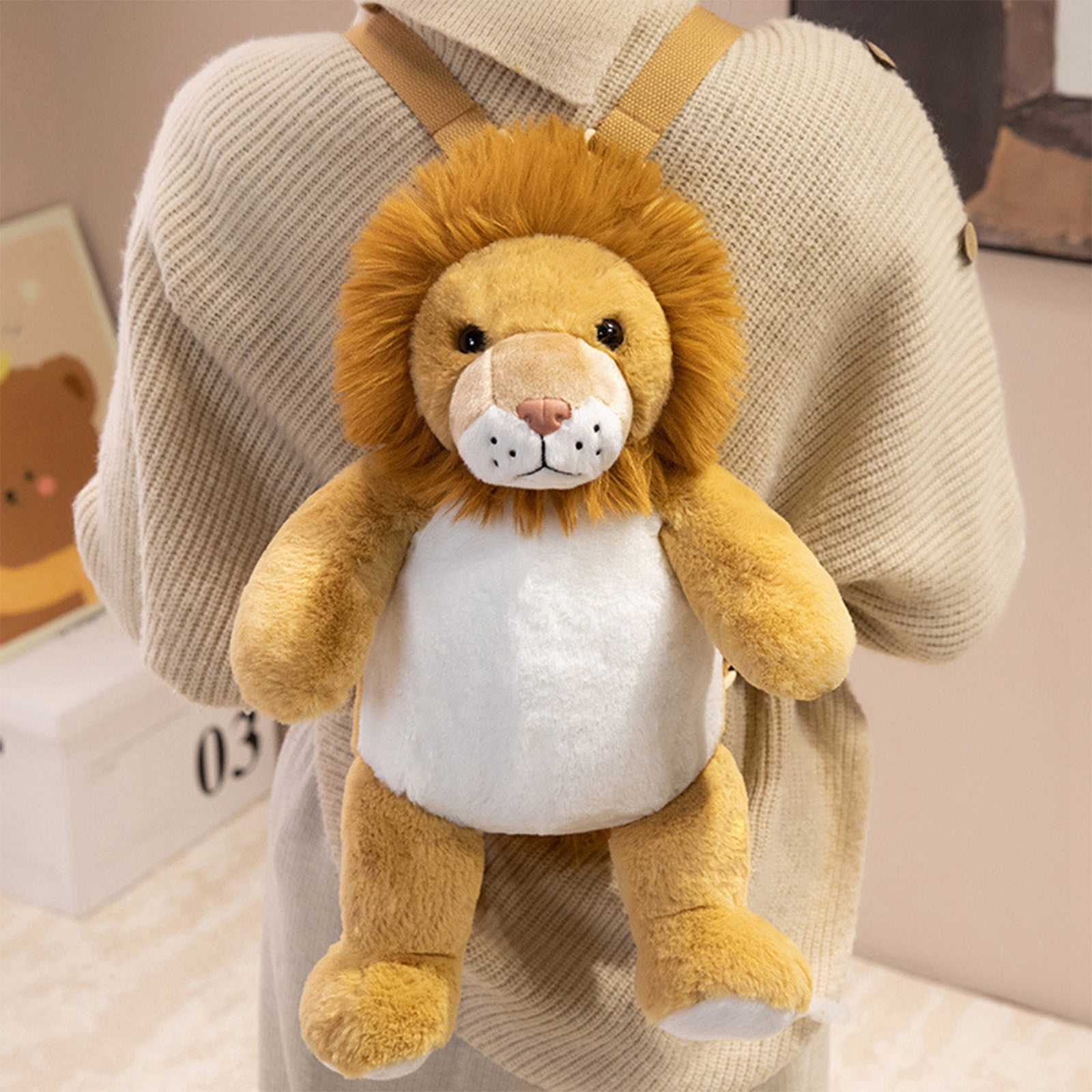 SPOORYYO Forest Animals Plushie Toy Backpack Cute Animal Shaped Stuffed Toy with Straps Adorable Rabbits for School Birthday Gift