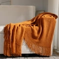 thumbnail image 1 of SPOORYYO Fringe Knit Throw Blanket, Soft Acrylic Decorative Sofa Cover & Air Conditioner Blanket for Nap and Lounge, 67x50 Inch, 1 of 6