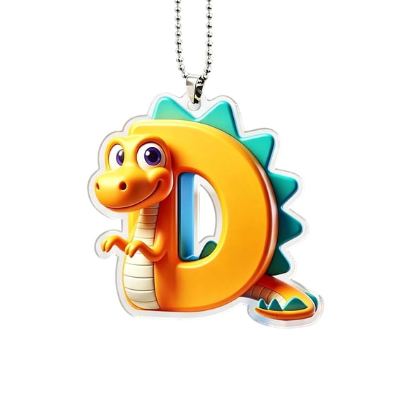 SPOORYYO Funny Dinosaur Christmas Decor D Letter Cartoon Pendant, Cute Dino Figure Hanging Gift, Tree Ornament, Indoor Holiday Decoration
