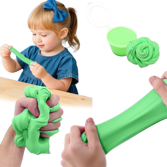 SPOORYYO Furry Cloud Butters Slimes Clays Toy Non Settling With Accessories DIY Noodles Stretchy Slimes For Creatives Crafts