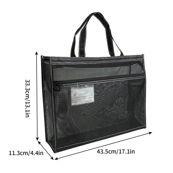 SPOORYYO Get Organized With Our Extra Large A3 Art Bag - Transparent Mesh Zipper Pouch for Easy Organization and Storage
