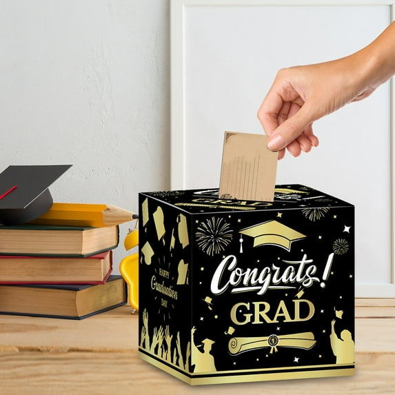 SPOORYYO Graduation Card Box 2025, Congrats Grad Card Boxes, Class of 2025 Party Decorations, Decor Supplies, Props