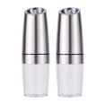 thumbnail image 1 of SPOORYYO Gravity Electric Salt and Pepper Grinder Set, Adjustable Coarseness, Automatic Mill with Blue LED Light, Battery-Powered, One-Hand Operated, 1 of 9