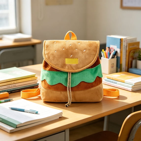 SPOORYYO Hamburger Backpack for Funny Food Lovers Unique Casual Daypack for Stylish Fun