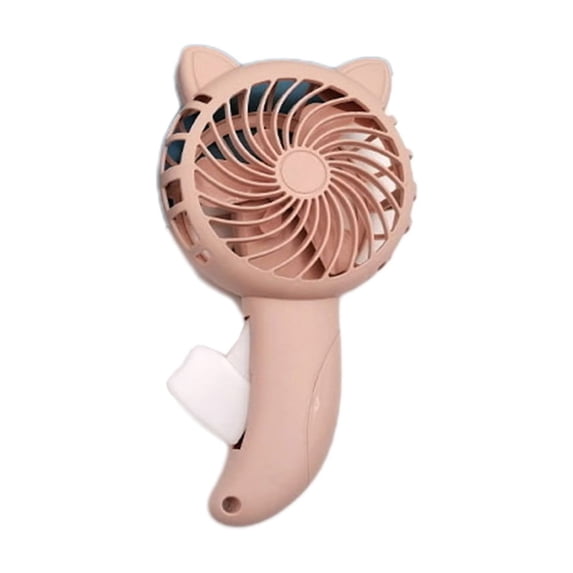 SPOORYYO Hand Press Handheld Fan - Manual Operated, No Battery Needed, Eco-Friendly Small Fan - Pink, Lightweight & Compact - 360 Degree Rotation, Whisper-Quiet, Clip-On & Desk Function
