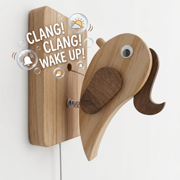SPOORYYO Handcrafted Wooden Woodpecker Door Knocker and Bell with Pull Rope Interactive Home Entrance Decoration and Fun Toy for All Ages