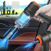 SPOORYYO Handheld Car Vacuum Cleaner 120W - Portable Auto Vacuum with Strong Suction - USB Rechargeable, 2 Nozzles, Blowing Function, and Cleaning Cloth for Comprehensive Cleaning