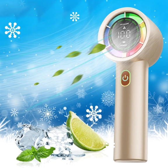 SPOORYYO Handheld USB Mini Portable Fan High-speed Refrigeration Brushless Digital Display 100 Speed 2025 New