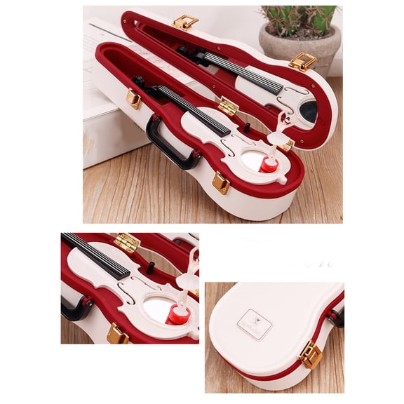 SPOORYYO Handheld Violin Winding Music Box with Dancing Figurine and Dressing Mirror, Unique Decorative Gift for Home and Holidays