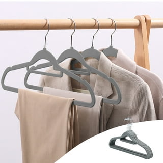 Babyrish Unisex Nursery Closet Organizer set-Neutral Grey Nonslip 30X Velvet Hangers for Baby Clothes with 8x Closet Size Divide