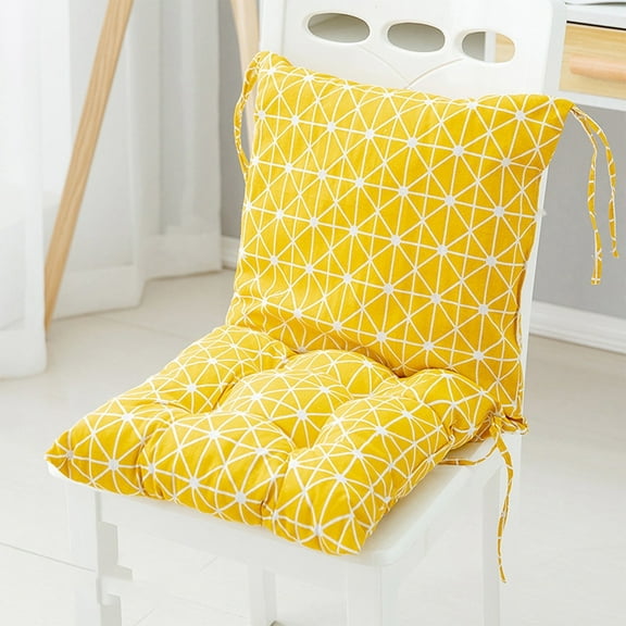 SPOORYYO Indoor Outdoor High Back Chair Cushion, Rainproof Rocking Chair Cushion All Weather Replacement Cushion, Patio Lawn Chair Seat Cushions(Yellow , 15.74" x 15.74")