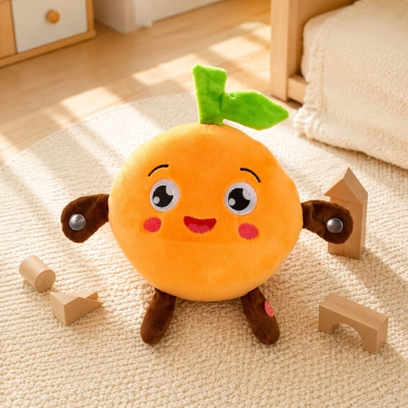 SPOORYYO Interactive Soft Musical Sensory Toy - Touch Activated Doll with Melodies, Educational Fruit-Themed Gift for Bonding & Playtime Fun