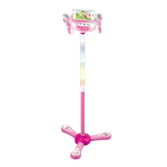 SPOORYYO Kids Karaoke Machine With Microphones Stand Educational Toy Portable Jukebox Adjustable Height Fun Singing Experience