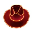 thumbnail image 1 of SPOORYYO LED Cowboy Hat Adjustable Brightness Flashing Model Hats for Camping Running and Party Fashionable Jeans Hat, Yellow, 1 of 4