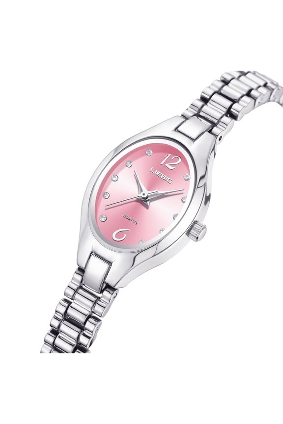 Ladies Quartz Watch Elegant Diamond Indexes Stainless Steel Bracelet Water Resistant