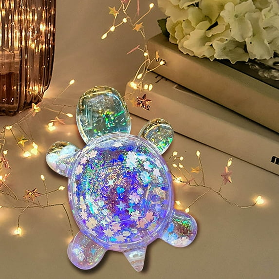 SPOORYYO Large Exploding Flash Turtle Quicksand Ornaments Creative Jewelry Table Setting Unique Gift