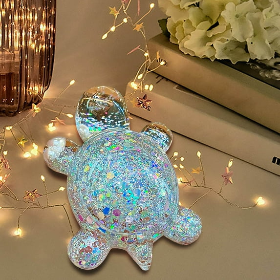 SPOORYYO Large Exploding Flash Turtle Quicksand Ornaments Creative Jewelry Table Setting Unique Gift