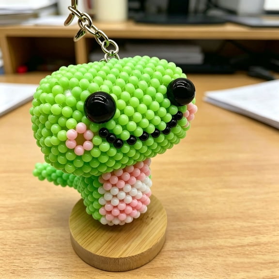 SPOORYYO Large-Headed Snake Beaded Figurine Decorative Accent for Home Office
