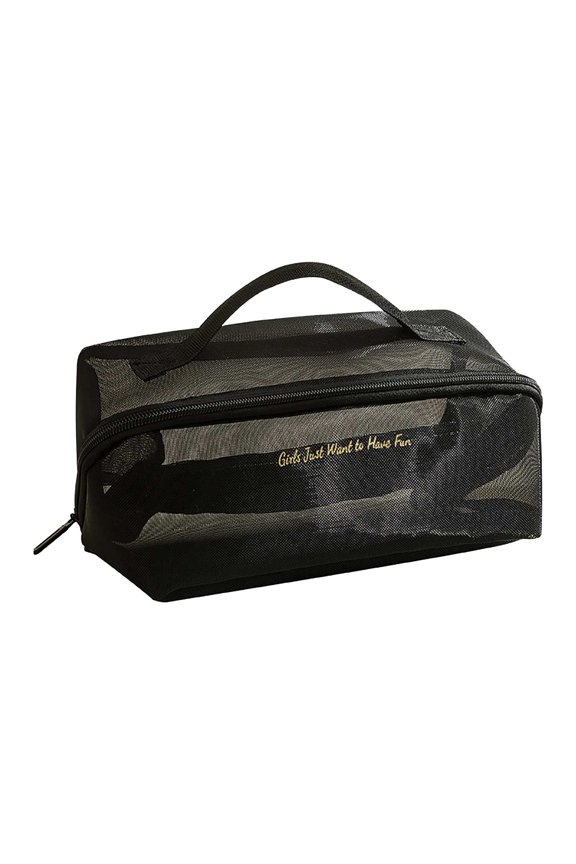 Large-capacity Mesh Cosmetic Bag Transparent Keep Cosmetics Organized with Transparent Mesh Toiletry Bag