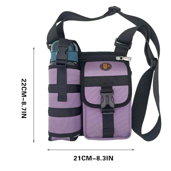 SPOORYYO Lightweight Outdoor Shoulder Bag with Water Bottle Holder - Multi-Functional Sports Backpack for Hiking, Swimming, and Gym Use