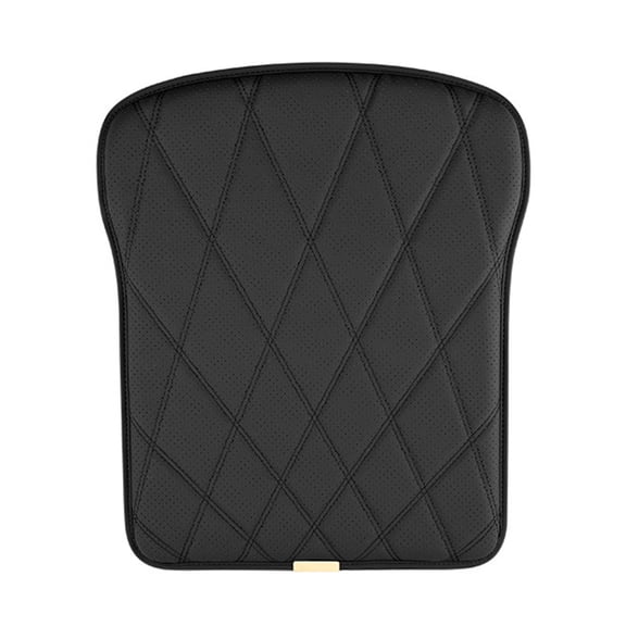 SPOORYYO Luxury Car Seat Cushion for Summer - Leather Look with Perforated Breathable Design, Universal Fit, Non-Slip Bottom, Comfort Foam Padding, Embroidered Detail, Easy Installation