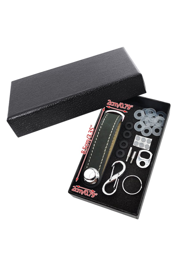 Luxury Leather Key Organizer with Stainless Steel Locking Mechanism - Holds 2-7 Keys, Eliminates Key Clatters and Scratches