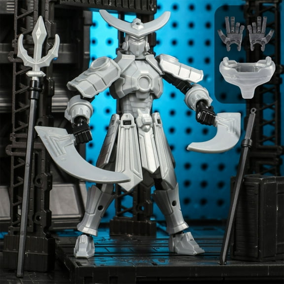 SPOORYYO Mecha Dolls Articulated Movable Printable Dolls Toys 3rd Generation DIY Assembly Action Figures with Detachable Weapons