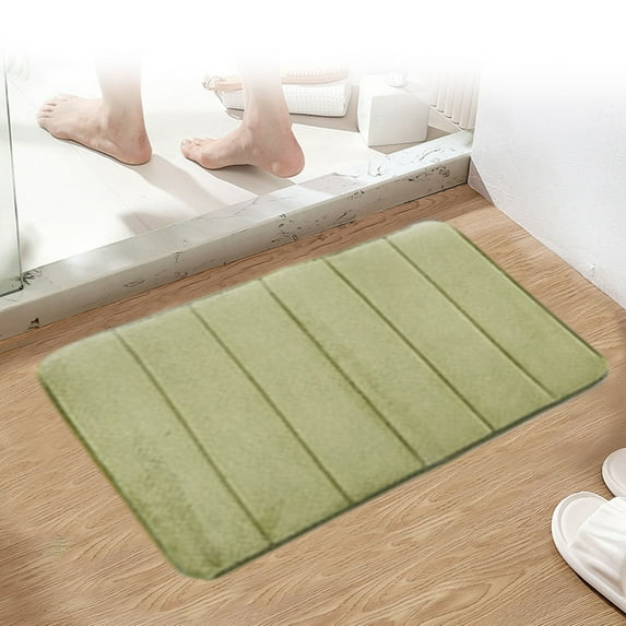 SPOORYYO Memory Foam Bathroom Mat - Absorbent, Quick-Dry, Non-Slip Door Mat for Toilet, Entrance, Bath - P-INK, Yellow, Blue, Coffee, Gray | 15.74"x23.62"