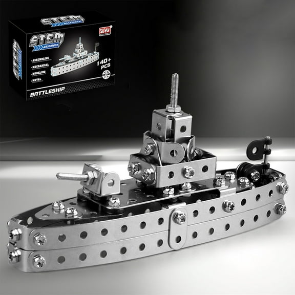 SPOORYYO Metal Assembled Engineering Vehicle - Military Ship Model Building Blocks for Kids Aged 8+ - STEM Educational Gift, Enhances Logical Thinking & Hands-On Skills