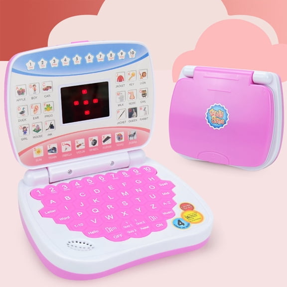 SPOORYYO Mini Simulated Laptop Early Learning Toy with LED Display Educational Music Functions for Interactive Learning