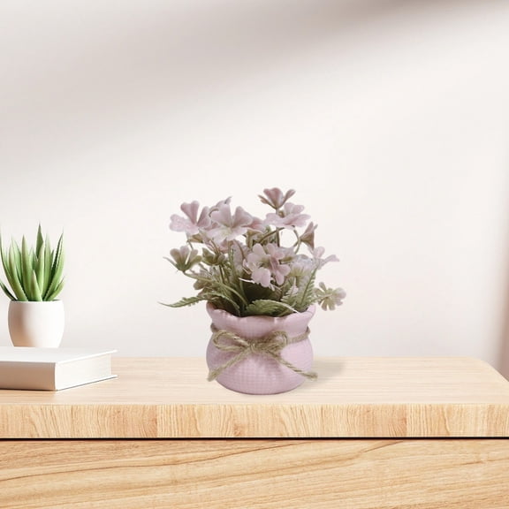 SPOORYYO Mini Simulated Potted Flower, Lifelike Artificial Plant, Home Decor, Wedding Accent, Photography Prop