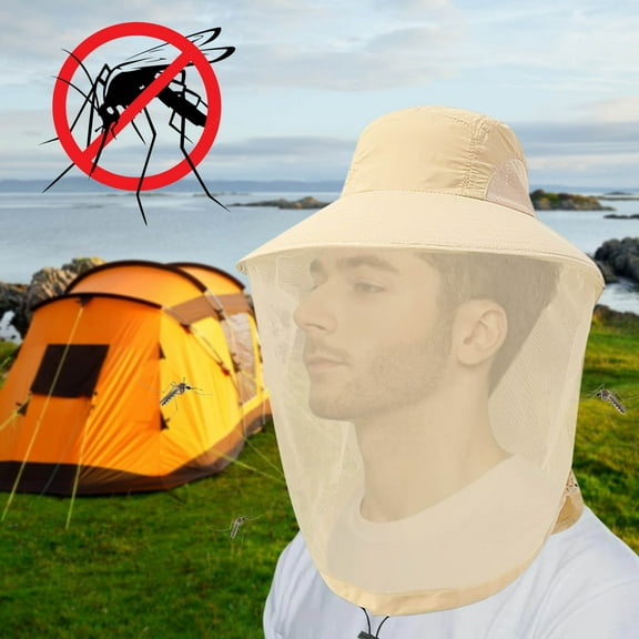 SPOORYYO Mosquito Net Hat with 360° Mesh - Sun Protection Head Hat for Outdoor Camping, Gardening, and Hunting