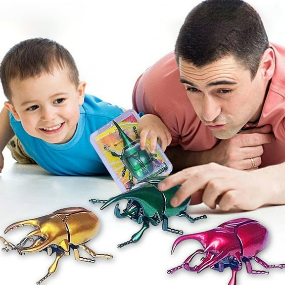 SPOORYYO Moving Insect Model Winding Chain Simulation Fighting Beetles Toy Observation Prank Props