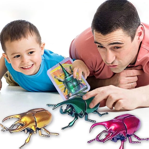 SPOORYYO Moving Insect Model Winding Chain Simulation Fighting Beetles Toy Observation Prank Props
