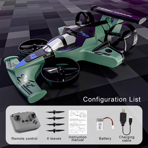 SPOORYYO Multi Mode RC Car With Air Flying Remote Control, Foam Stunt Car With LED Lights, Rechargeable Crash Toy For Adults